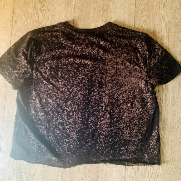 ‘Feeling Fine’ raw hem bleached crop top - Picture 2 of 3